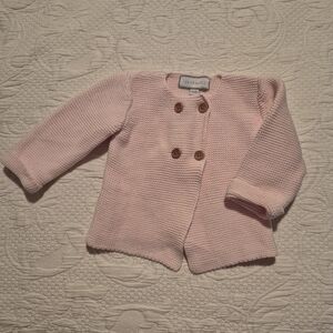 Jake and Jill girls baby pink cardigan 6-12 months VGUC